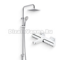 Душевой комплект Термостат Wasserkraft Naab 8611 Thermo для ванны с душем + Стойка A017