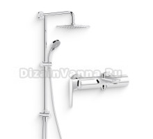 Душевой комплект Смеситель Jacob Delafon Aleo+ E72319-CP + Стойка Eo E45893-CP