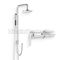 Душевой комплект Смеситель Jacob Delafon Aleo+ E72319-CP + Стойка Eo E11715-CP