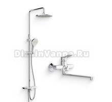 Душевой комплект Смеситель AM.PM X-Joy F85A90000 + Стойка Like F0780200