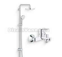 Душевой комплект Смеситель Grohe BauLoop 23341000 + Стойка New Tempesta Rustic 26452001