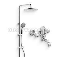 Душевой комплект Смеситель Swedbe Diana 1035 хром + Стойка Hermes 5001