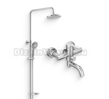 Душевой комплект Смеситель Swedbe Diana 1035 хром + Стойка Calypso 5058