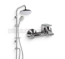 Душевой комплект Смеситель Paini Laguna LACR111 хром + Стойка RS 50CR191B0RS1P3