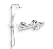Душевой комплект Термостат Grohe Grohtherm 800 Cosmopolitan 34766000 для ванны с душем + Стойка New Tempesta 27389002