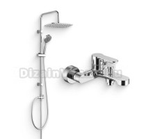 Душевой комплект Смеситель Aquanet Passion AF300-20С хром + Стойка AF300-70-RC-C хром