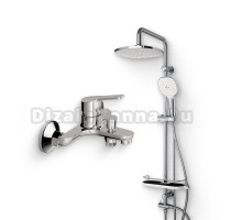 Душевой комплект Смеситель Dorff Norma D1010000 + Стойка Prime D0740000