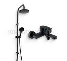 Душевой комплект Смеситель Orange Vesper M10-100b черный + Стойка O-Shower OW02b