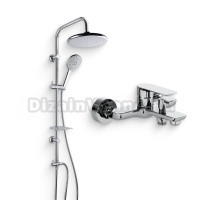 Душевой комплект Смеситель Paini Garda 76CR111 + Стойка RS 50CR191B0RS1P3
