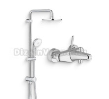Душевой комплект Смеситель Grohe Eurodisc Joy Eurodisc joy 23431000 + Стойка New Tempesta Rustic 27399002