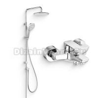 Душевой комплект Смеситель Kludi Pure&Style 406810575 хром + Стойка Freshline dual shower system 6709005-00
