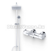 Душевой комплект Термостат Bravat Nizza F6353387CP-01-RUS для ванны с душем + Стойка Fit D283CP-2A-RUS