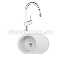 Комплект Мойка Kaiser KGM-7750-W белая + Смеситель Grohe Minta 3291800E хром
