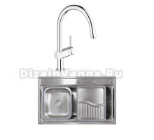 Комплект Мойка Kaiser KSM-7848 + Смеситель Grohe Minta 3291800E хром