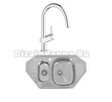 Комплект Мойка Kaiser KSS-8547 + Смеситель Grohe Minta 3291800E хром