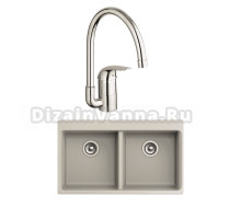 Комплект Мойка Rivelato Axel X-90-2D beige scuro + Смеситель Grohe Euroeco 32752000