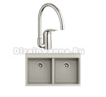 Комплект Мойка Rivelato Axel X-90-2D topazio + Смеситель Grohe Euroeco 32752000