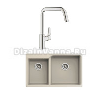 Комплект Мойка Rivelato Axel X-90D beige scuro + Смеситель Grohe Eurosmart 30567000