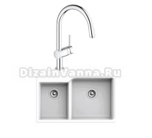 Комплект Мойка Rivelato Axel X-90D brina + Смеситель Grohe Minta 3291800E хром