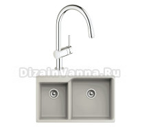 Комплект Мойка Rivelato Axel X-90D topazio + Смеситель Grohe Minta 3291800E хром