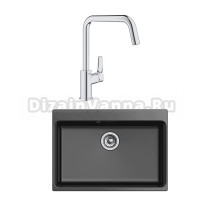 Комплект Мойка Rivelato Axel Х-70 antracite + Смеситель Grohe Eurosmart 30567000