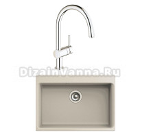 Комплект Мойка Rivelato Axel Х-70 beige scuro + Смеситель Grohe Minta 3291800E хром
