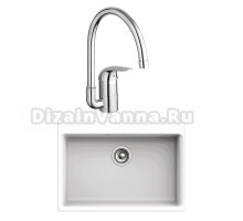 Комплект Мойка Rivelato Axel Х-70 brina + Смеситель Grohe Euroeco 32752000