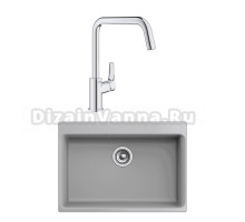 Комплект Мойка Rivelato Axel Х-70 grigio metallizzato + Смеситель Grohe Eurosmart 30567000