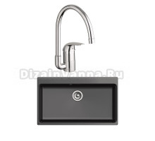 Комплект Мойка Rivelato Axel Х-90 nero + Смеситель Grohe Euroeco 32752000