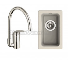 Комплект Мойка Rivelato Berkana BK-25 beige scuro + Смеситель Grohe Euroeco 32752000
