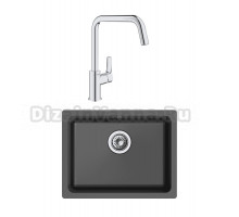 Комплект Мойка Rivelato Berkana BK-50 antracite + Смеситель Grohe Eurosmart 30567000