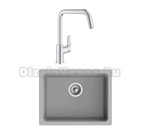 Комплект Мойка Rivelato Berkana BK-50 grigio metallizzato + Смеситель Grohe Eurosmart 30567000