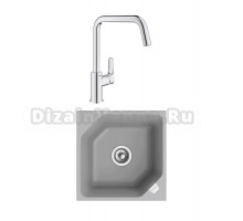Комплект Мойка Rivelato Locus LS-50 grigio metallizzat + Смеситель Grohe Eurosmart 30567000