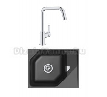 Комплект Мойка Rivelato Locus LS-65 antracite + Смеситель Grohe Eurosmart 30567000