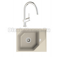 Комплект Мойка Rivelato Locus LS-65 beige scuro + Смеситель Grohe Minta 3291800E хром