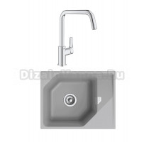 Комплект Мойка Rivelato Locus LS-65 grigio metallizzato + Смеситель Grohe Eurosmart 30567000