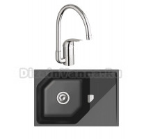 Комплект Мойка Rivelato Locus LS-75 antracite + Смеситель Grohe Euroeco 32752000