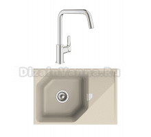 Комплект Мойка Rivelato Locus LS-75 beige scuro + Смеситель Grohe Eurosmart 30567000