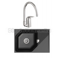 Комплект Мойка Rivelato Locus LS-75 nero + Смеситель Grohe Euroeco 32752000