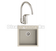 Комплект Мойка Rivelato Raum RM-50 beige scuro + Смеситель Grohe Euroeco 32752000