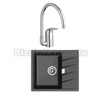 Комплект Мойка Rivelato Raum RM-58 nero + Смеситель Grohe Euroeco 32752000