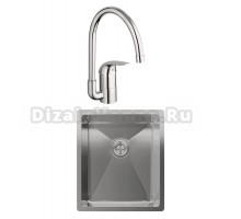 Комплект Мойка Rivelato Rinox 3844 UN нержавеющая сталь + Смеситель Grohe Euroeco 32752000