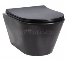 Унитаз подвесной Creto Logan L3 1003-002-L3BlMatLID/1003-002-L3BlMat
