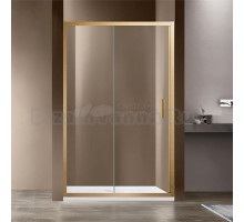 Душевая дверь в нишу Vincea Garda VDS-1G145CLG 145 см, профиль брашированное золото, стекло прозрачное
