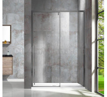 Душевая дверь в нишу Vincea Lugano VDS-1L130CLGM-1 130 см, профиль вороненая сталь, стекло прозрачное