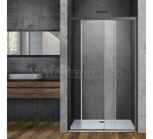 Душевая дверь в нишу Vincea Soft VDS-3SO150CLGM 150 см, профиль вороненая сталь, стекло прозрачное