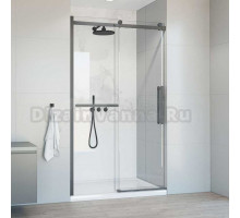 Душевая дверь в нишу Vincea Como Soft VDS-1CS130CLGM 130 см, профиль вороненая сталь, стекло прозрачное