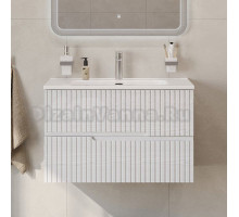 Тумба с раковиной Cezares Duet 80 ясень белый софт, раковина Cezares CZR-8095-80