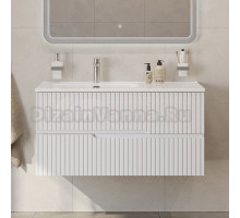 Тумба с раковиной Cezares Duet 100 L bianco lucido, раковина Cezares CZR-8095-100-L