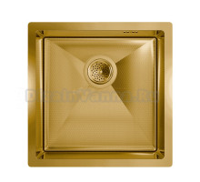 Мойка кухонная Floracio Steel F.4444.GDD матовое золото, декор
